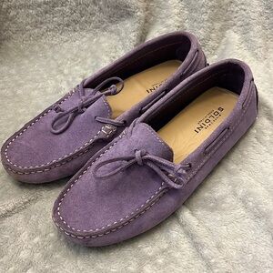Soldini Purple Leather Moccasins Size 37